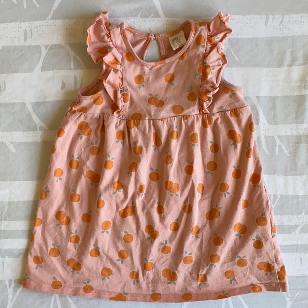 H&M 12-18 month orange pattern sundress